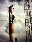 One third of the total antenna being raised.