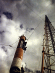 One third of the total antenna being raised.